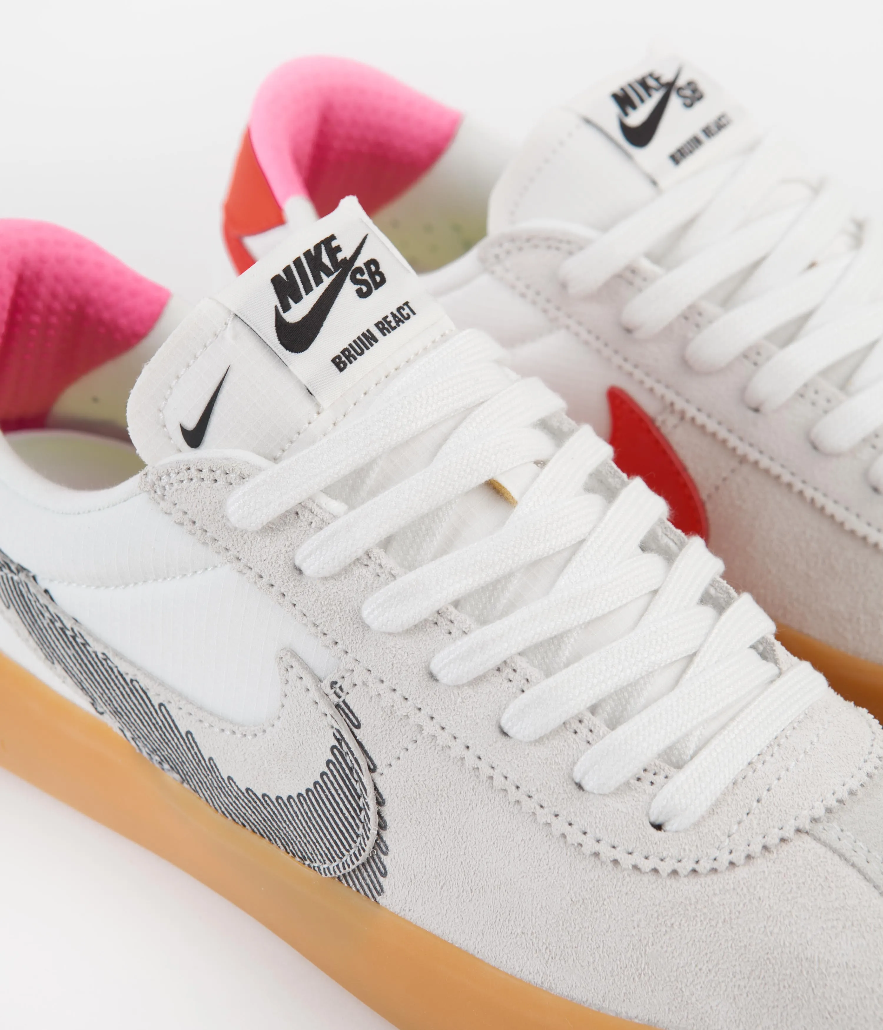Nike SB Bruin React Shoes - Summit White / Black - Bright Crimson