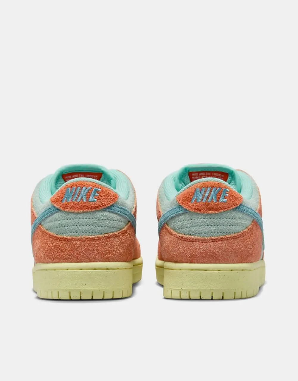 Nike SB Dunk Low Pro Premium Skate Shoes - Orange/Noise Aqua-Emerald Rise-Orange-Lemon Chiffon