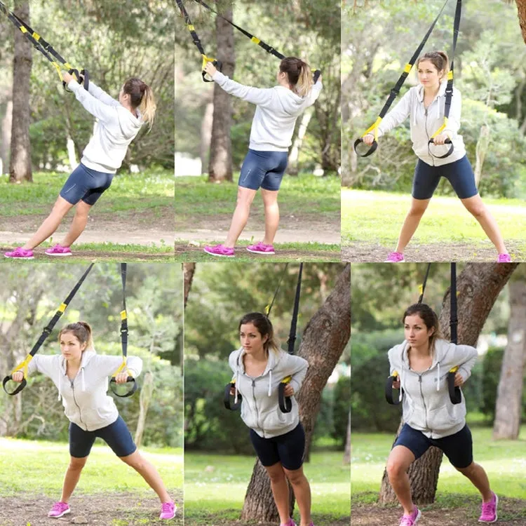 P3-3 Adjustable Fitness Exercise Hanging Pulling Rope TRP3X Wall Pulley Yoga Belt, Main Belt: 1.4m, 1.9m After Adjusted, Athletic Version(Pink)