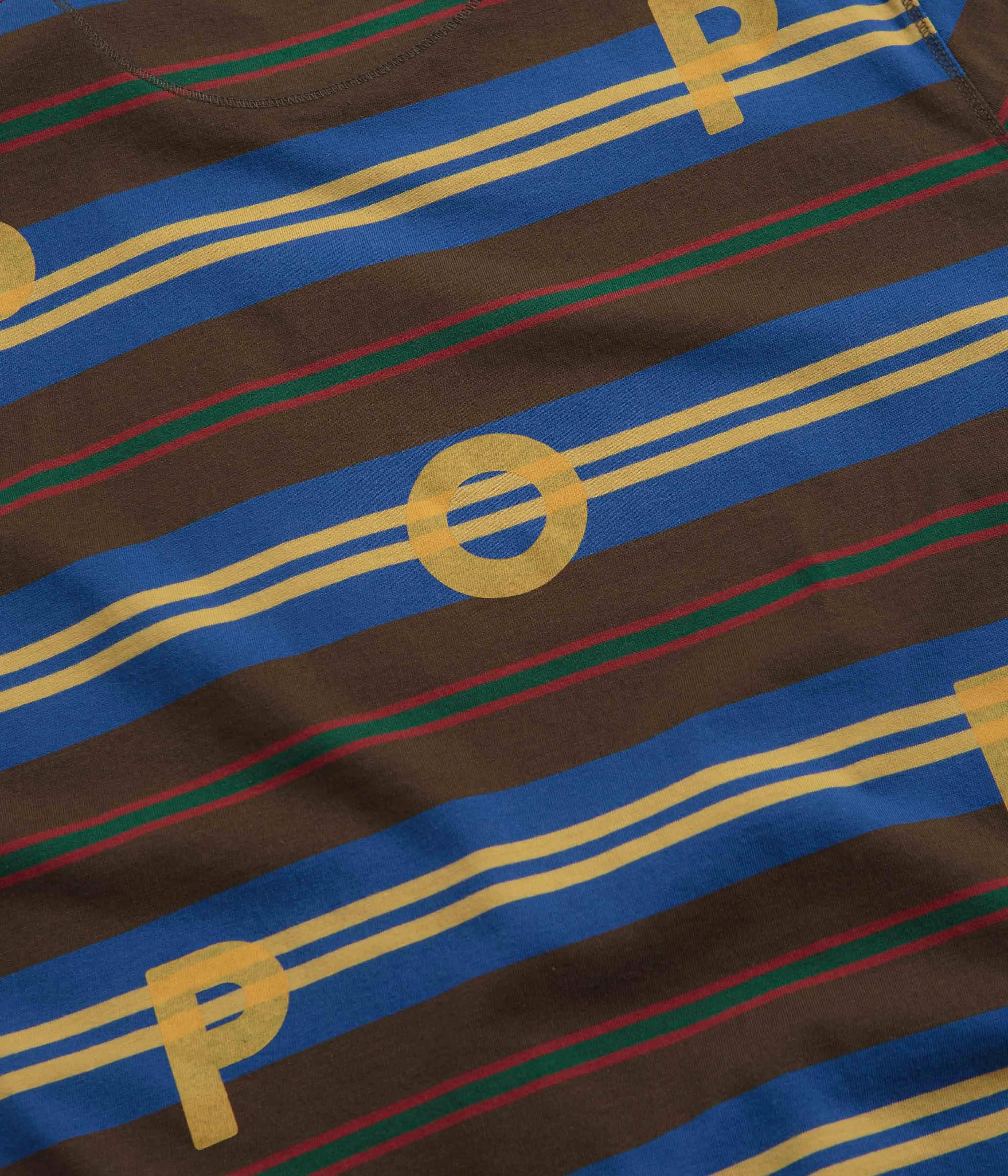 Pop Trading Company Striped Logo T-Shirt - Delicioso / Multi