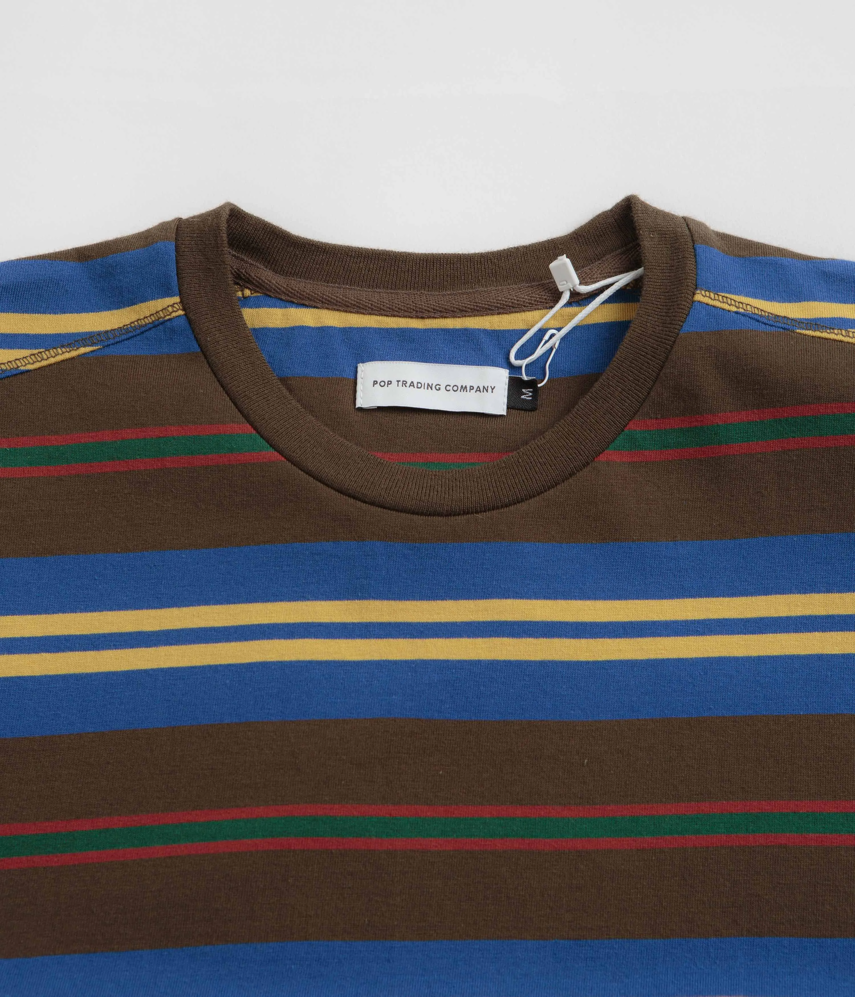Pop Trading Company Striped Logo T-Shirt - Delicioso / Multi