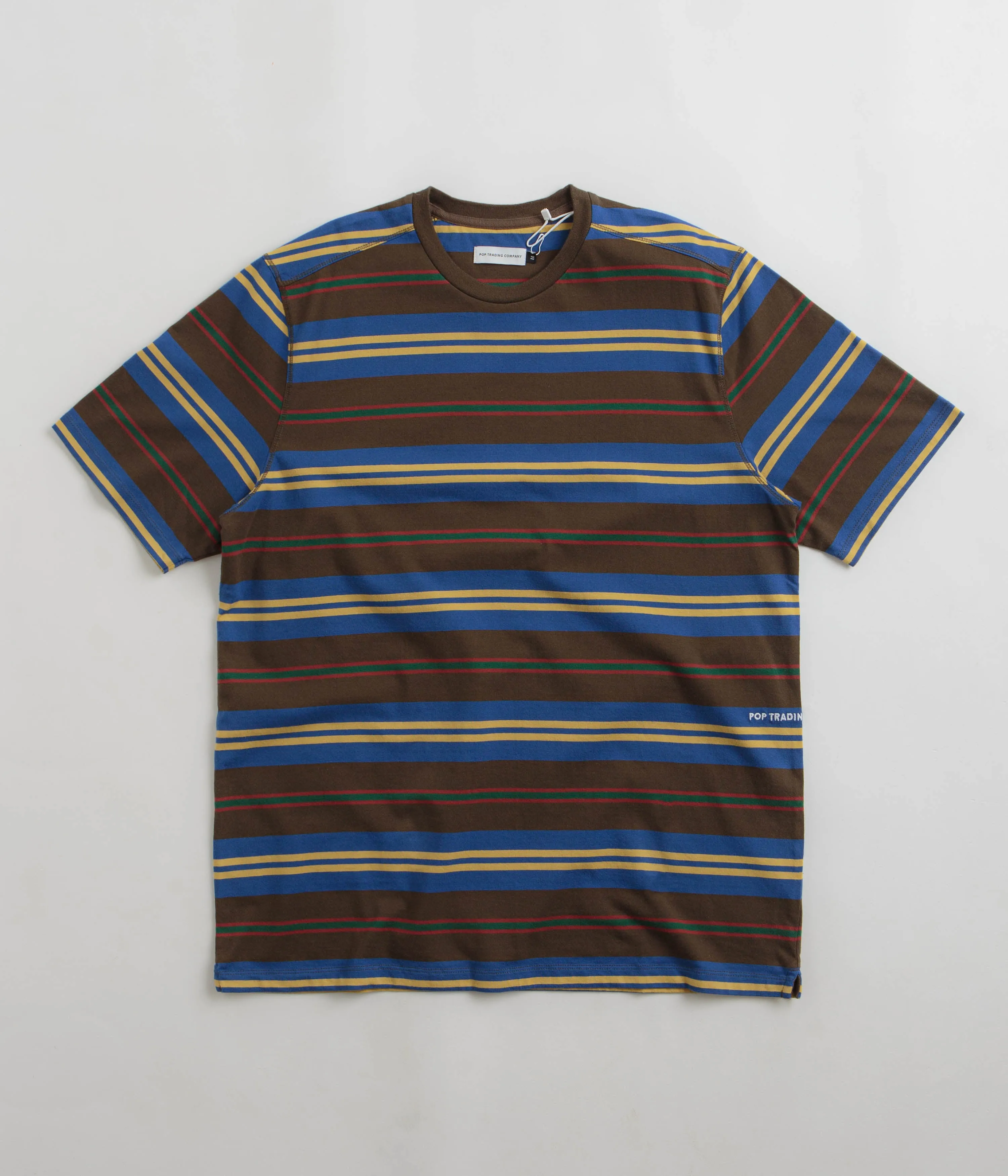 Pop Trading Company Striped Logo T-Shirt - Delicioso / Multi