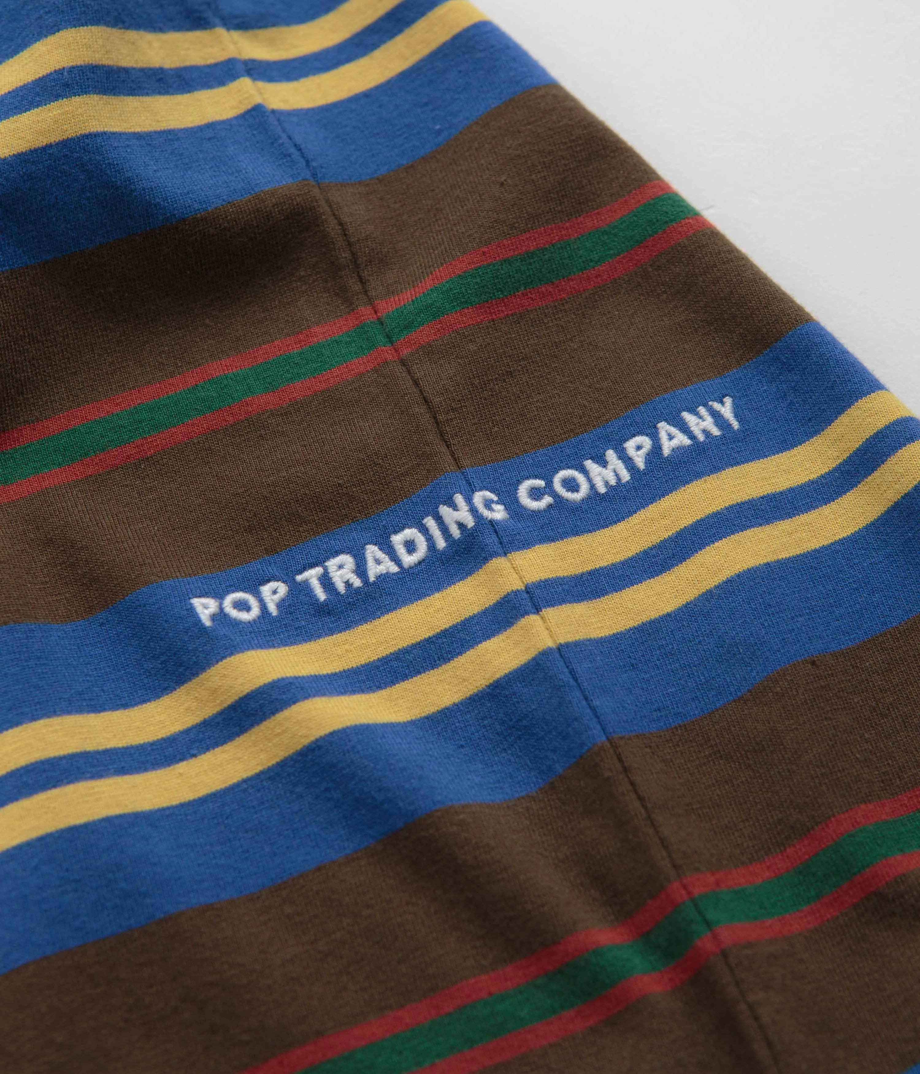 Pop Trading Company Striped Logo T-Shirt - Delicioso / Multi