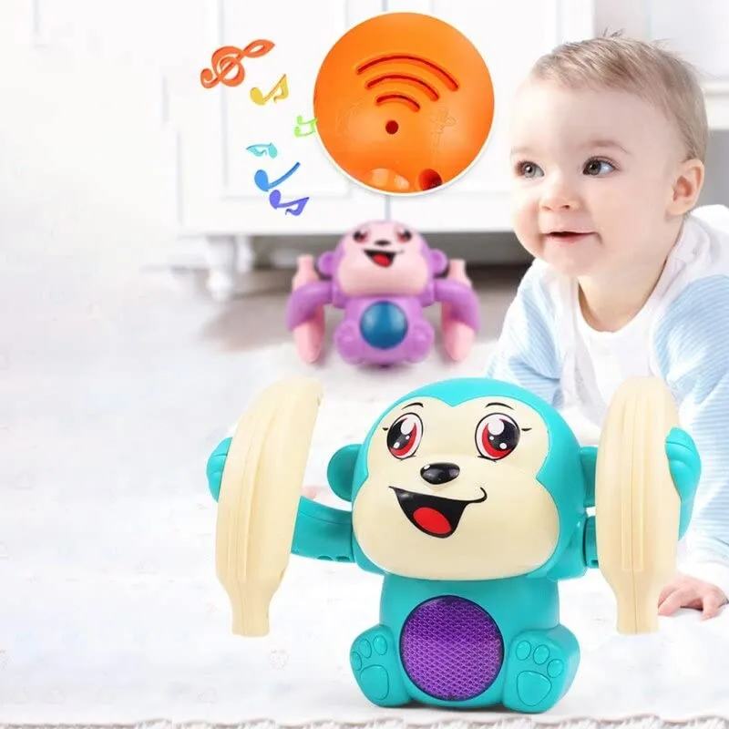 SaleOn Battery Included Monkey Toy Sensor On-Off Dancing Spinning Rolling Tumble Monkey Toys for Kids Best Gift for Kids Voice Activated Banana Monkey with Light and Musical- Mix Color