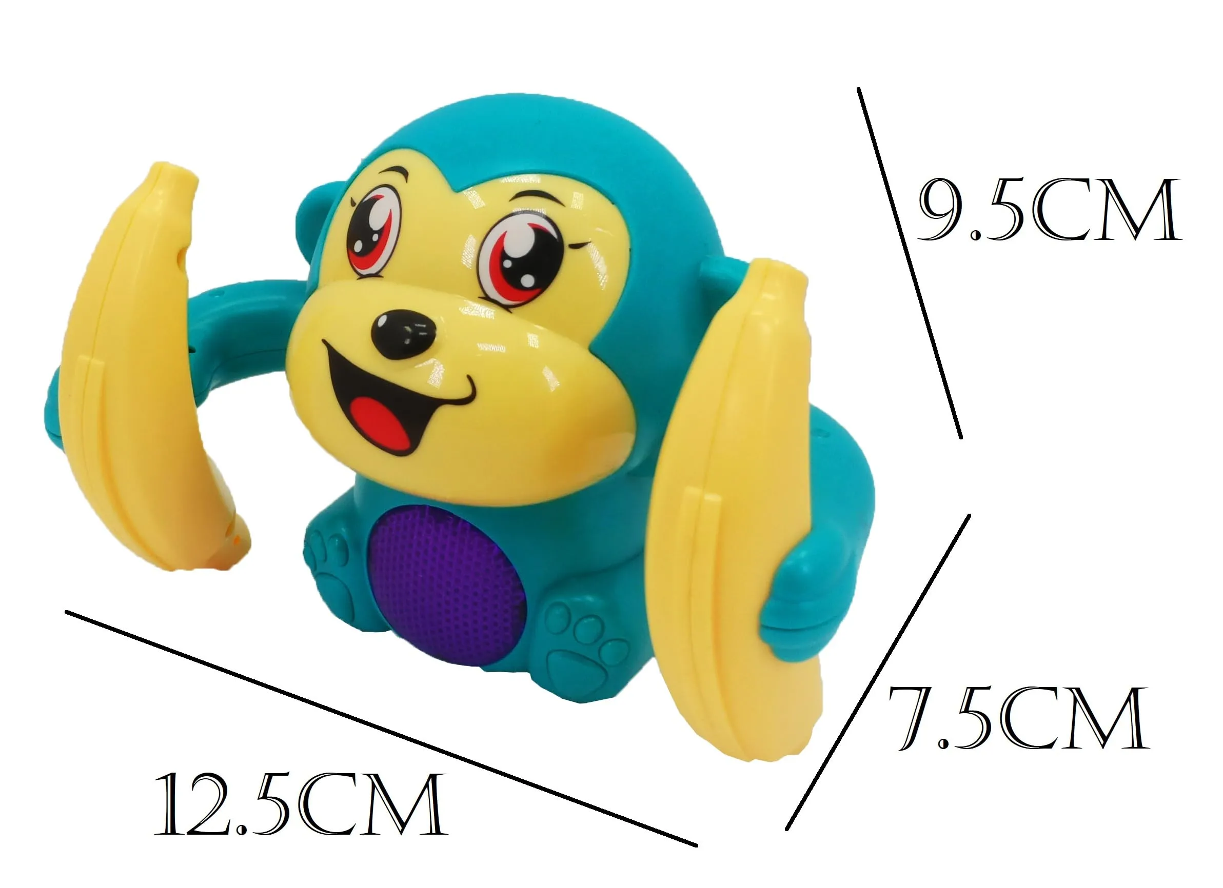 SaleOn Battery Included Monkey Toy Sensor On-Off Dancing Spinning Rolling Tumble Monkey Toys for Kids Best Gift for Kids Voice Activated Banana Monkey with Light and Musical- Mix Color