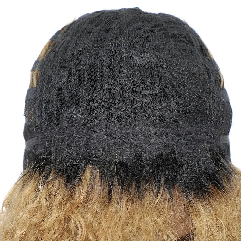 Small Curly Real Hair Wig, Gradual Fluffy Head High-end