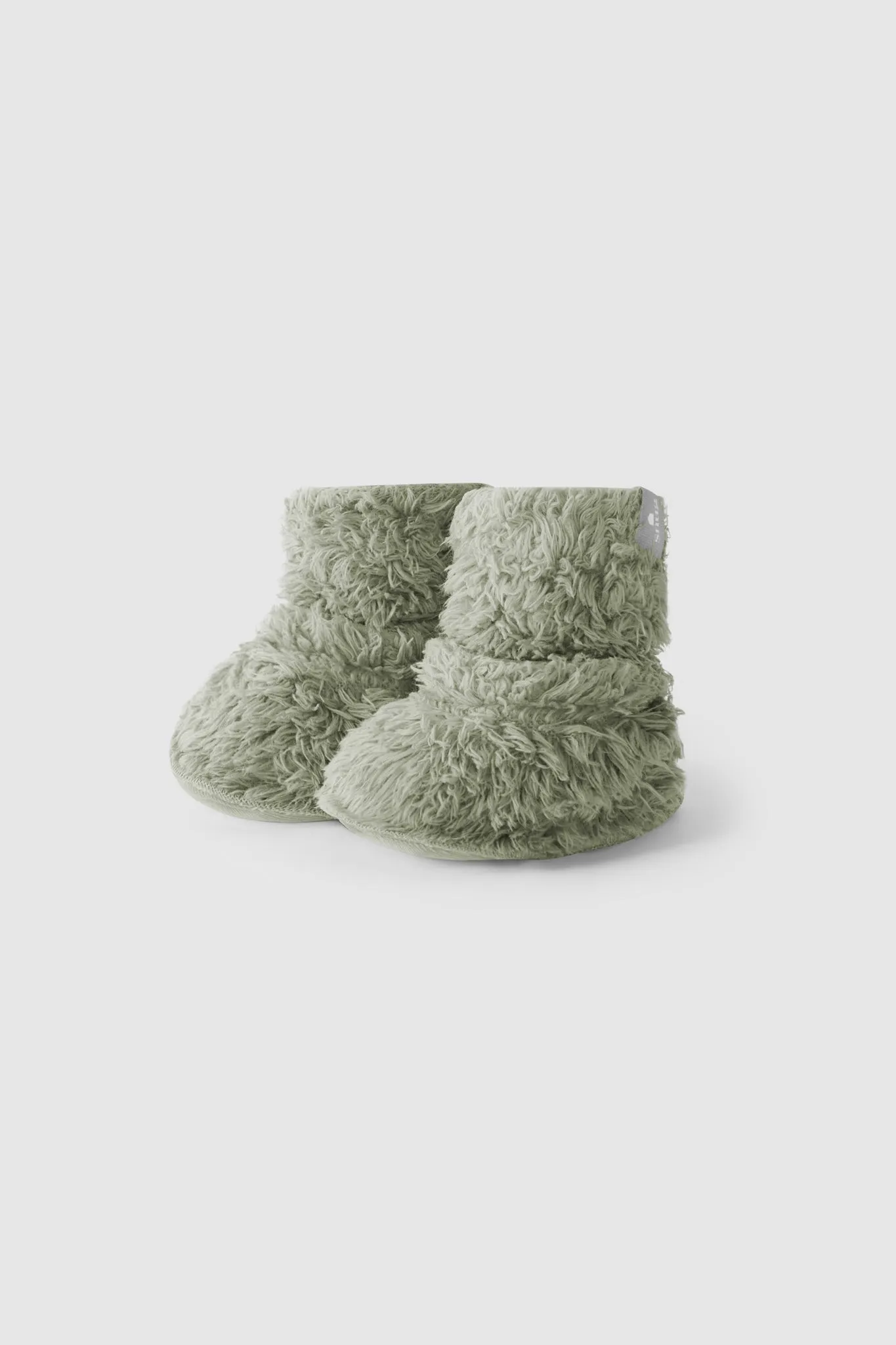 Snug - Organic Cotton Fur Booties (Olive Green)