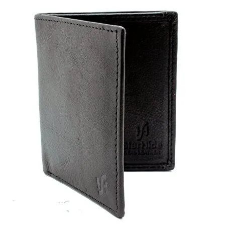 STARHIDE Men’s Soft Two Fold Real Leather Small Wallet with A Banknote Compartment 205