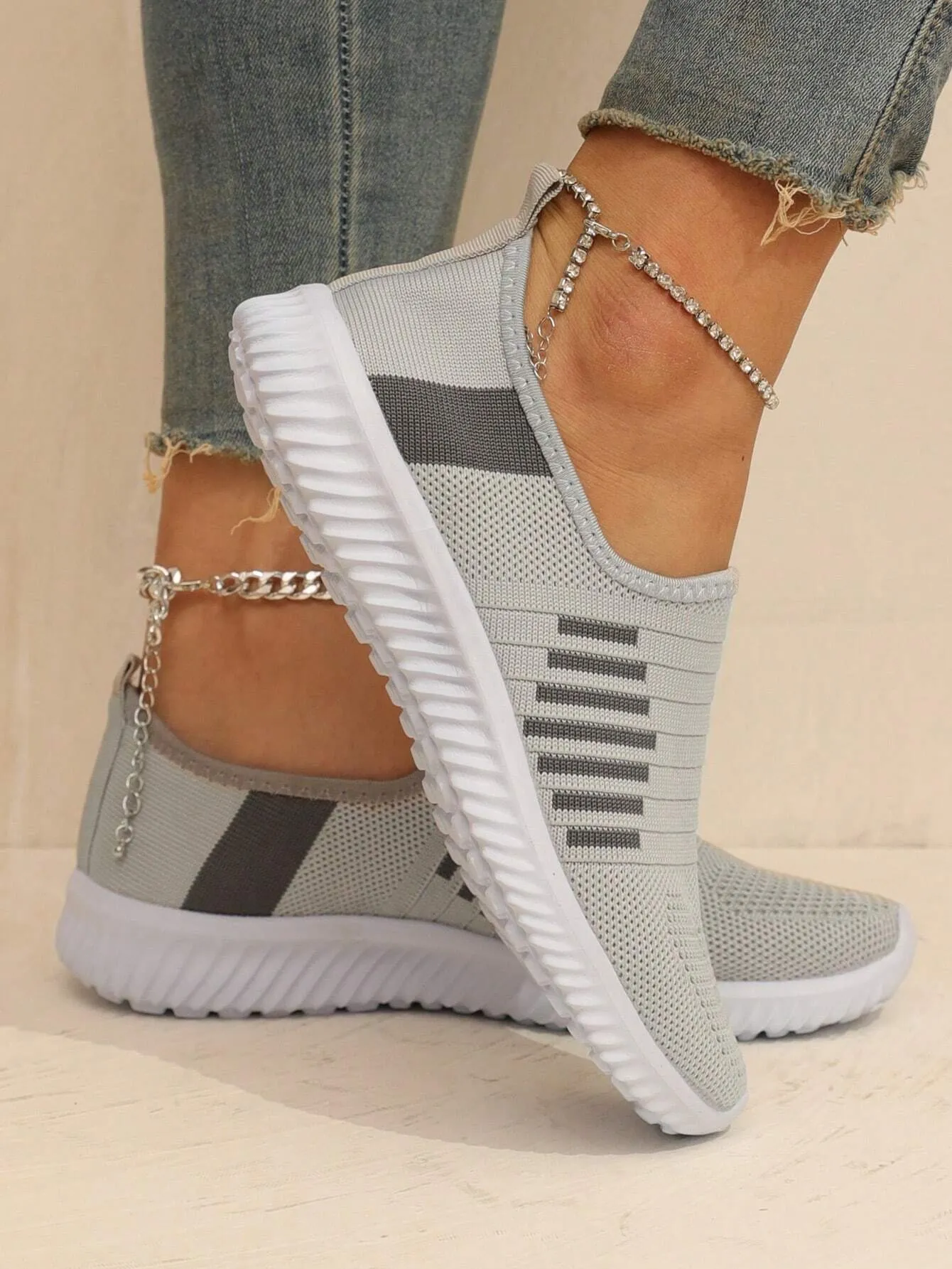 Striped Running Shoes