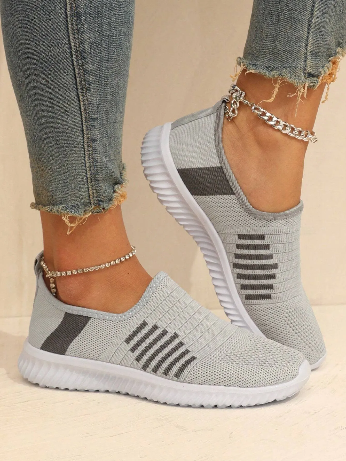 Striped Running Shoes