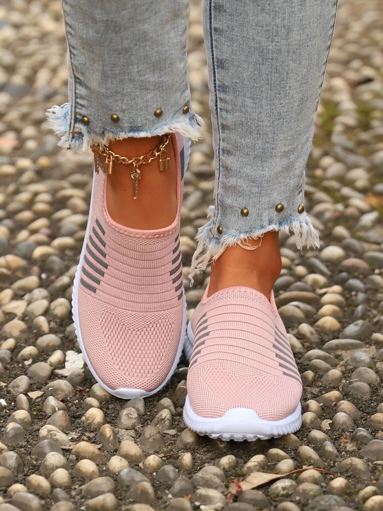 Striped Running Shoes