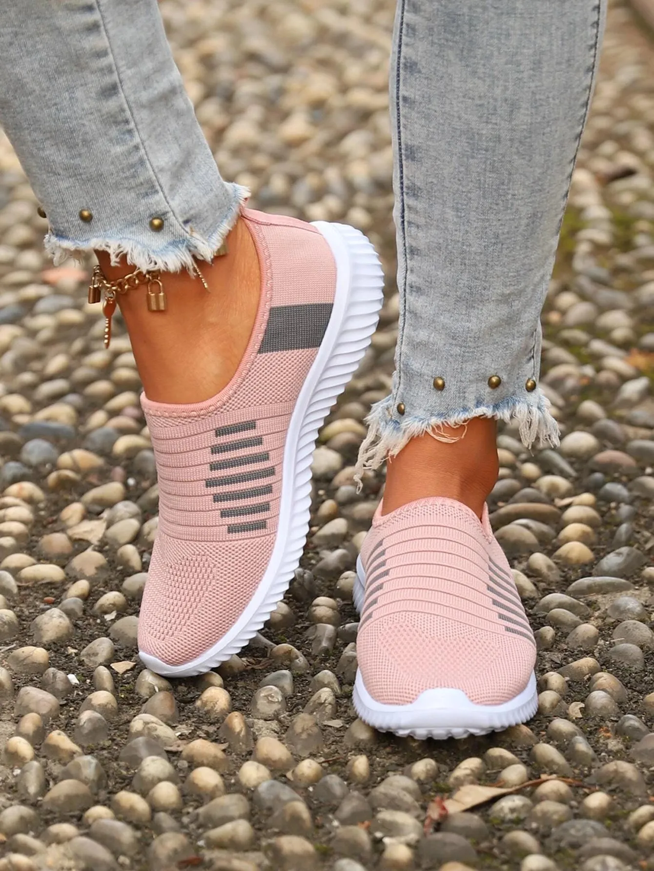 Striped Running Shoes