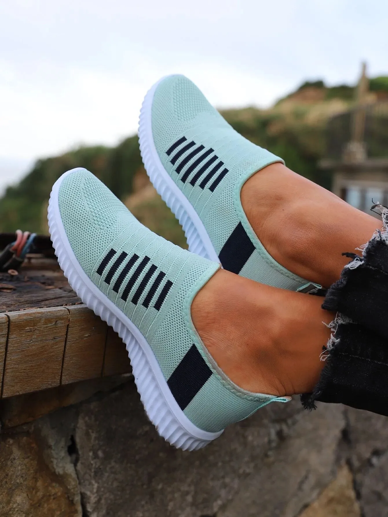 Striped Running Shoes