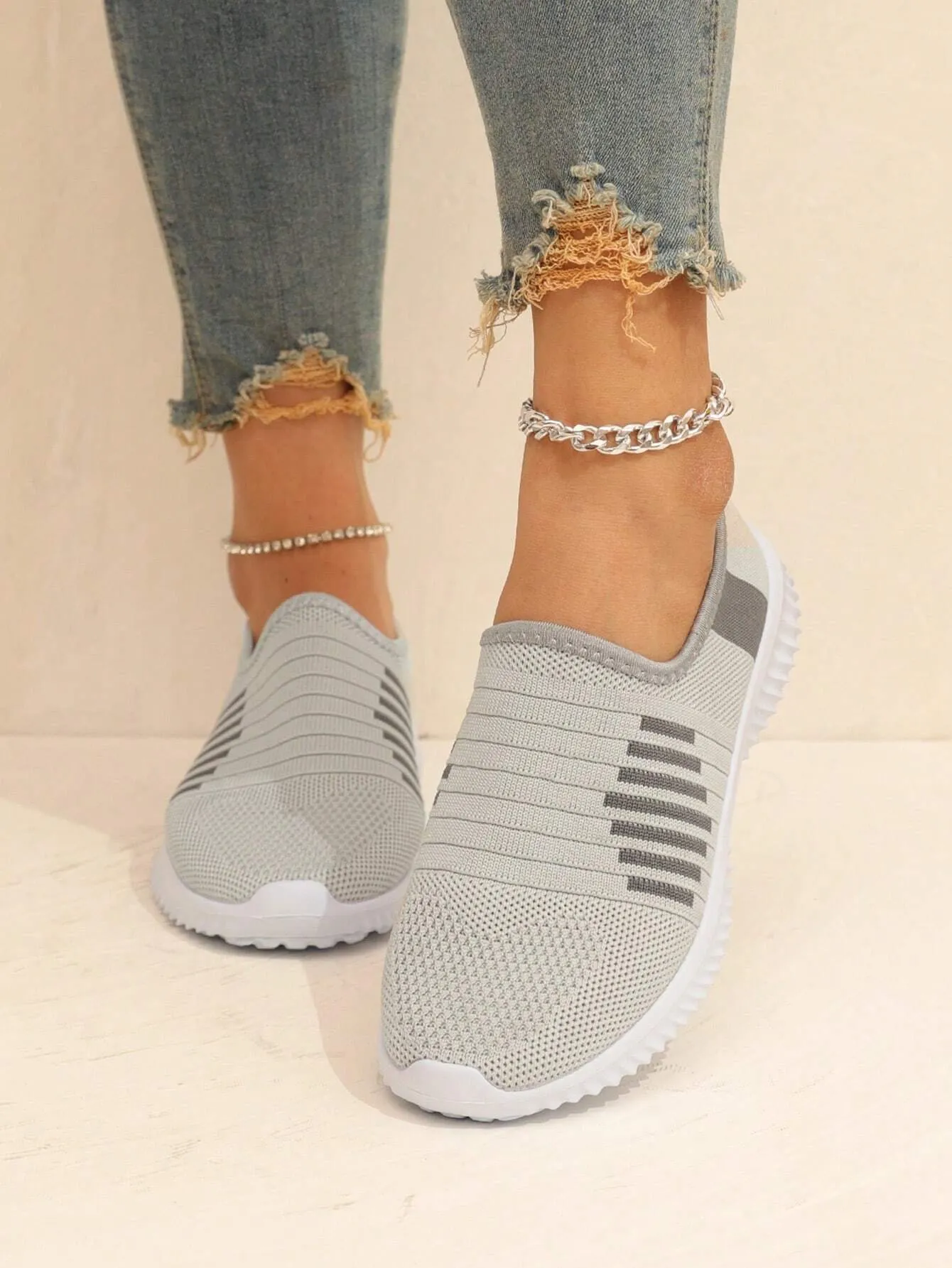Striped Running Shoes