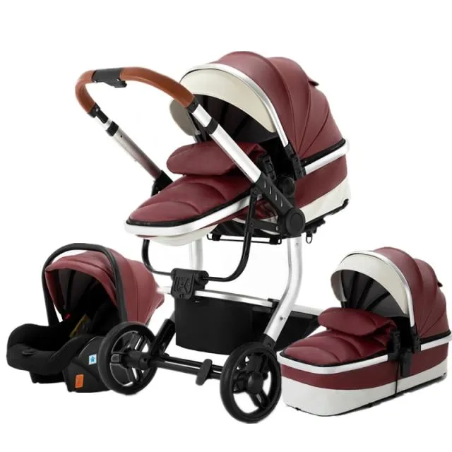 Upgraded Luxury 3-in-1 Baby Stroller