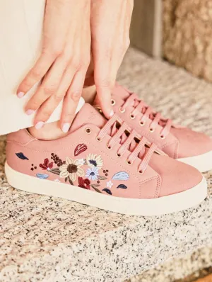 Virevolte Recycled Grain Leather Vegan Sneakers | Blush Flowers