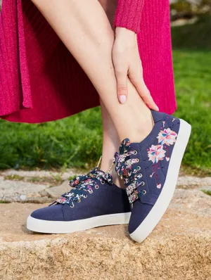 Virevolte Recycled Grain Leather Vegan Sneakers | Night Flowers