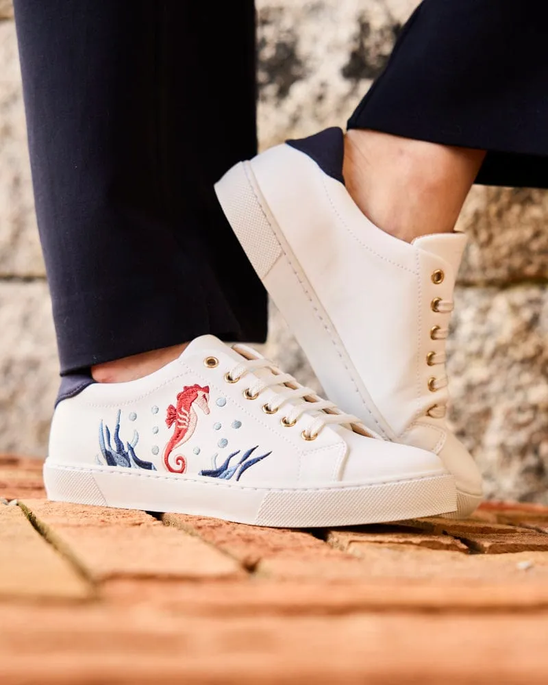 Virevolte Recycled Grain Leather Vegan Sneakers | Seahorse